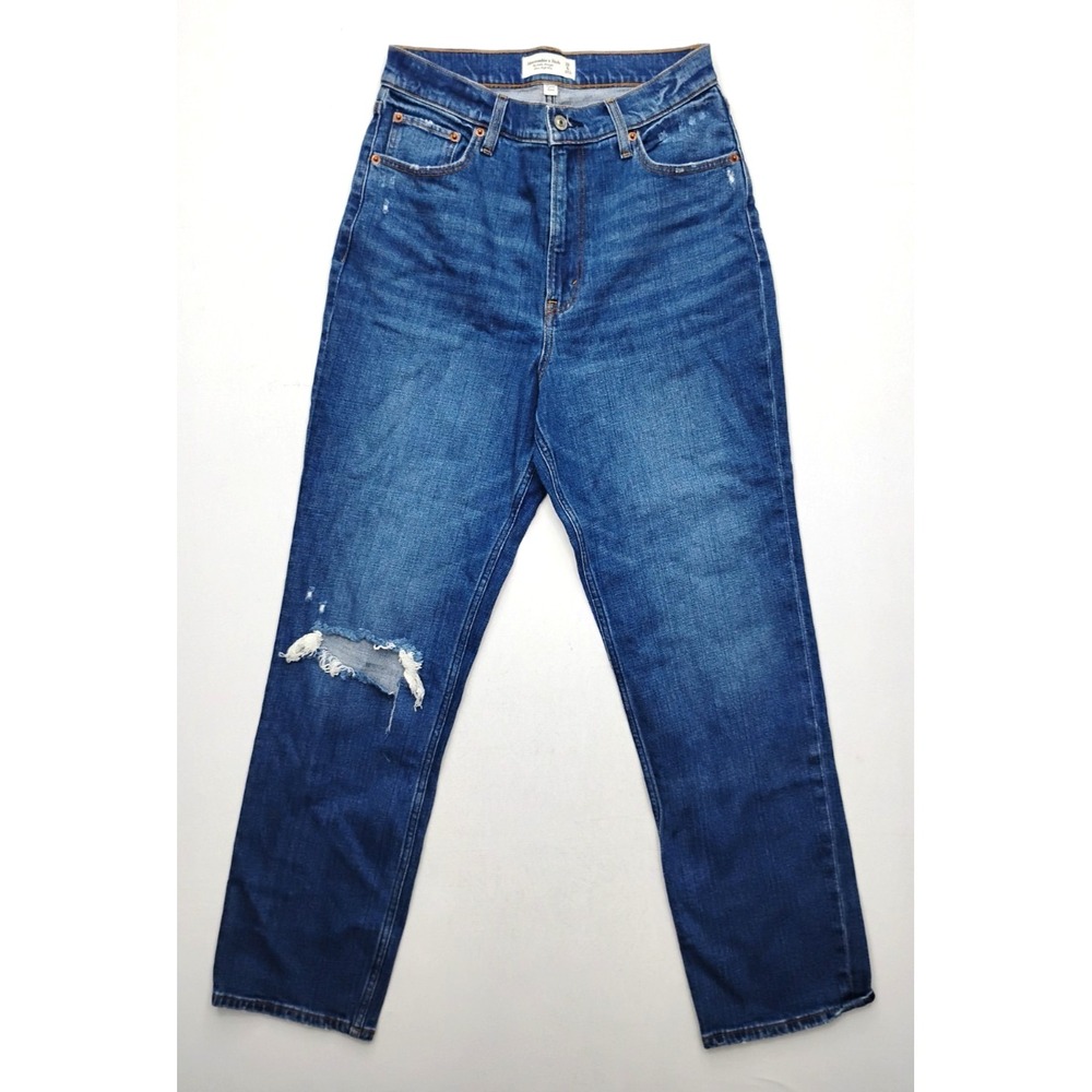Abercrombie & Fitch Curve Love Ultra High Rise Ankle Straight Jeans 8